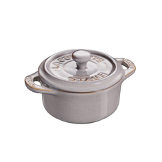 Мини-кокот круглый, 10 см, античный серый Staub
