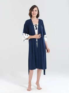 Халат женский BlackSpade BS50134 синий S/M
