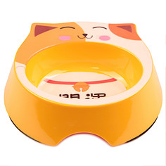 Одинарная миска для кошек Bobo, пластик, желтый, 0.27 л Bo&Bo
