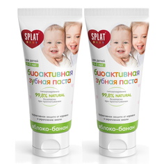 Зубная паста SPLAT Baby 0-3 лет яблоко-банан, 2х40 мл