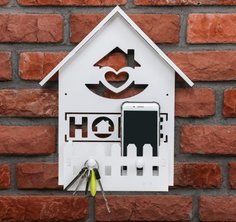 Ключница с полкой "Home", белая, 24 x 35,5 x 6 см Вселенная Порядка