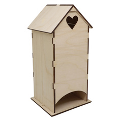 L-260 Деревянная заготовка Астра Чайный домик c сердечком, 20х9х9 см Astra