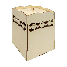 L-1151 Деревянная заготовка Астра Коробка под специи большая Совушки, 17х17х25 см Astra