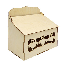 L-1150 Деревянная заготовка Астра Коробка под специи Совушки, 20х20х12,5 см Astra