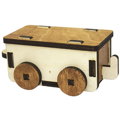 L-939 Деревянная заготовка 3D-пазл Астра Древесенок Вагон закрытый, 13,5х6,5х5,5 см Astra