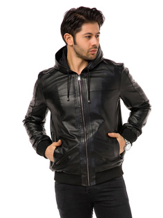 Кожаная куртка мужская Mondial E35 черная 52 EU