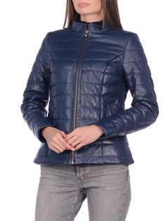 Кожаная куртка женская Mondial B8489 синяя 40 EU