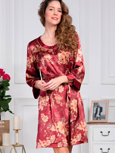Шелковый халат женский Mia-Mia 3625 Mia-Amore красный XXL/XXXL