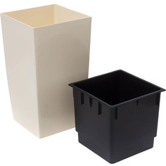 Кашпо для цветов Prosperplast Coubi Square High 19/30, кремовый, DUW290-CY728
