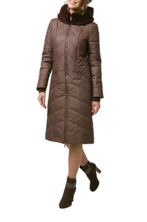 Пуховик-пальто женский DizzyWay 19303 коричневый 60 RU
