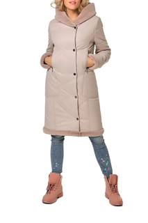 Пуховик-пальто женский DizzyWay 19424 бежевый 42 RU