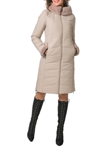 Пуховик-пальто женский DizzyWay 19425 бежевый 42 RU