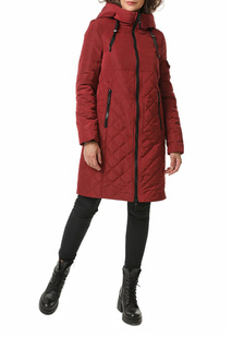 Пуховик-пальто женский DizzyWay 19317 красный 48 RU