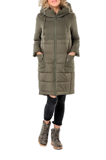 Пуховик-пальто женский DizzyWay 19421 зеленый 52 RU