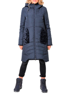 Пуховик-пальто женский DizzyWay 19409 синий 46 RU