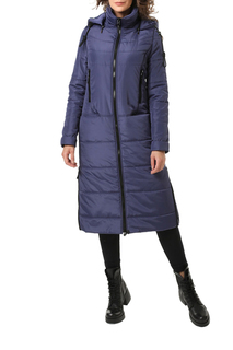 Пуховик-пальто женский DizzyWay 19404 синий 50 RU