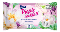 Влажные салфетки Aura Tropic Cocktail 6035/5792 15 шт