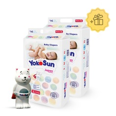 Подгузники YokoSun L (9-13 кг), 2х54 шт. + Игрушка для ванной котик Йоко в подарок