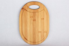 Доска разделочная бамбуковая 33х23х1.5см H-1484 ф.овал с ручкой Коралл