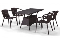 Комплект плетеной мебели T198A/Y137C-W53 Brown 4Pcs Afina