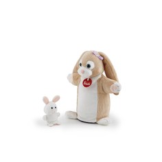 Мягкая игрушка Trudi Мягкая игрушка на руку Зайчиха с зайчонком , 24 см Trudi