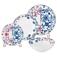 Сервиз столовый Lefard, 24 предмета, с синим и розовым рисунком