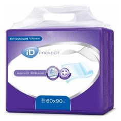 Пеленки iD Expert одноразовые впитывающие размер 60х90 см 30 шт
