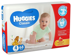 Подгузники Huggies Classic 4 Mega Pack (7-18 кг), 68 шт.
