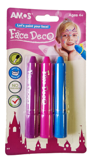 Набор мелков AMOS Face Deco Принцесса 3 цвета 22832 Амос