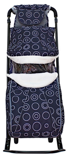 Санки-коляска Snow Galaxy Luxe с сумкой и муфтой, Galaxy 6083RT круги на черном