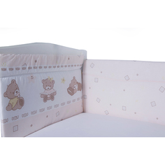 BAMBOLA Бортик в кроватку МИШКА Бязь 40x60-2 части. 40x120-2 части Бежевый 108