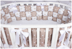 Бортик в кроватку AmaroBaby Royal care Бонбон 6 предметов бязь, коричневый