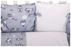 Бортик в кроватку AmaroBaby Exclusive Soft Collection. 101 барашек 12 предметов