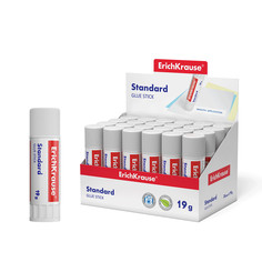 Клей-карандаш ErichKrause Standard, 19г (в коробке-дисплее по 24 шт.)