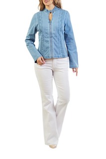 Джинсовая куртка женская LAFEI-NIER TH300-G голубая 5XL RU