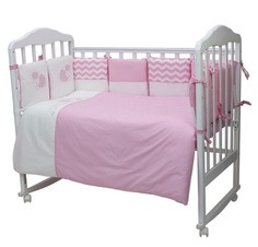 Борт в кроватку Топотушки Долли 12 подушек розовый