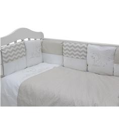 Борт в кроватку Топотушки Гав-гав 12 подушек серый