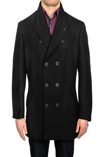 Пальто мужское Absolutex 5006 S CHIZARI BLACK-CHEK черное 56 RU