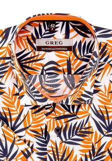 Рубашка мужская Greg 153/109/3031/ZS/1 оранжевая 41