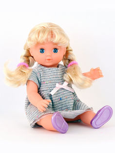 Кукла в рюкзаке Doll&me серое вязаное платье