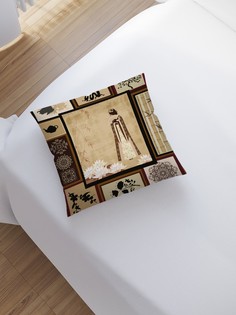 Наволочка декоративная JoyArty «Япония: Гейша среди цветов» на молнии, 45x45 см