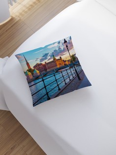 Наволочка декоративная JoyArty «Городская набережная» на молнии, 45x45 см