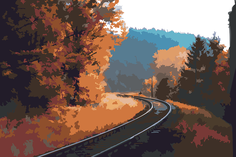 Картина по номерам, 60 x 40, "Железная дорога"