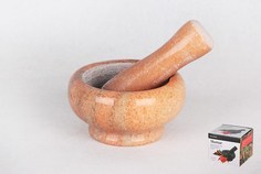 Ступка с пестиком из натуральн. камня 8х5см KR301 Коралл
