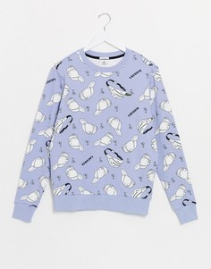 Фиолетовый свитшот с принтом Lacoste L!VE