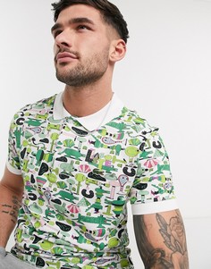 Зеленое поло из пике с принтом Lacoste X Jeremyville-Зеленый