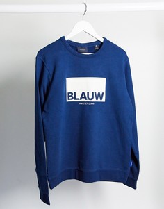 Свитшот с принтом "Blauw" Scotch & Soda-Синий