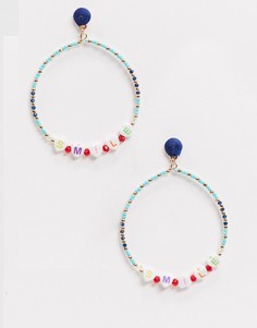 Серьги с отделкой бусинами ASOS DESIGN-Мульти