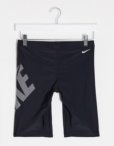 Черные шорты для плавания с логотипом Nike Swimming-Черный