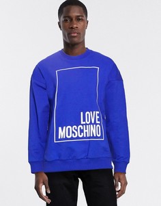 Свитшот с круглым вырезом и логотипом Love Moschino-Синий